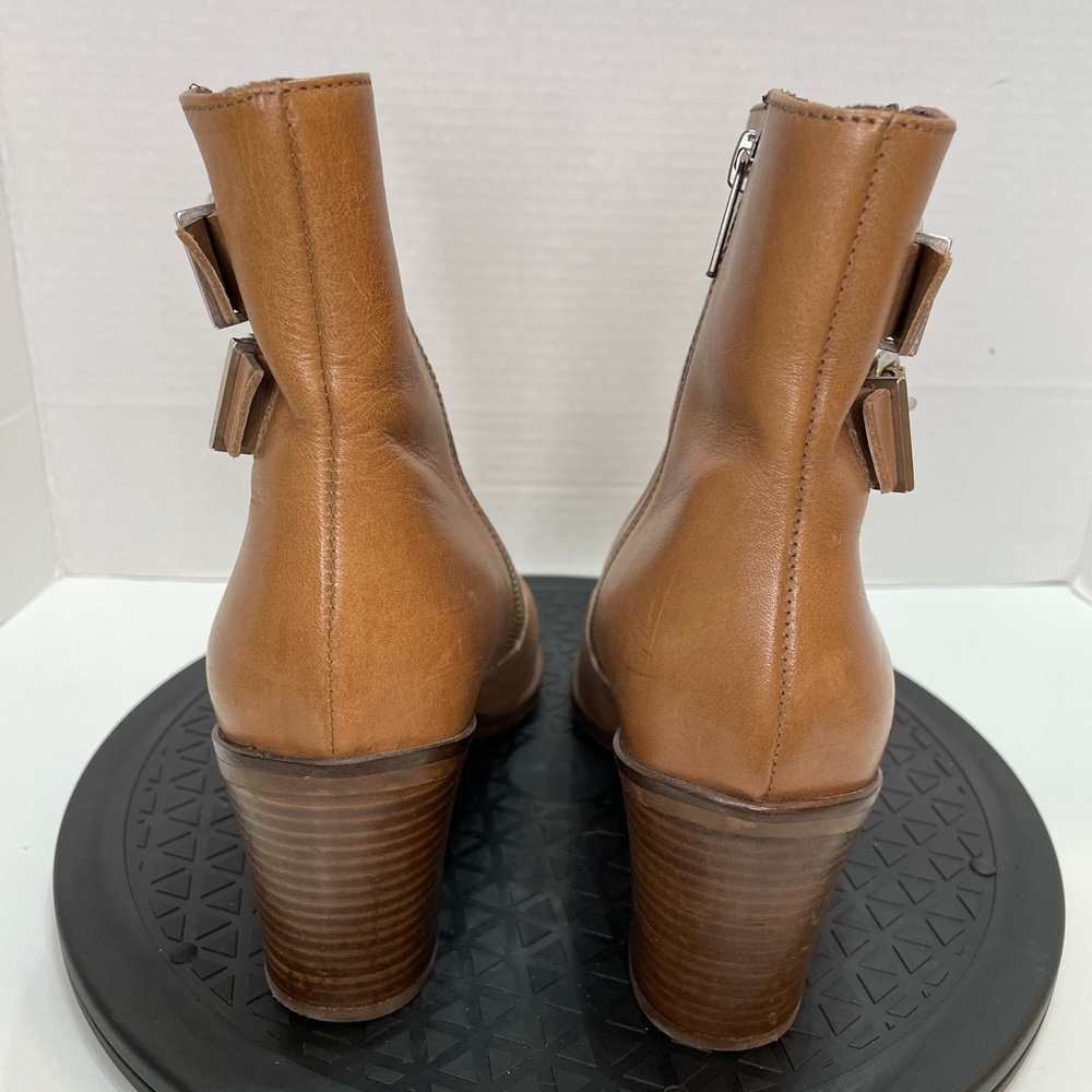 J Crew Dean Tan Leather Buckle Ankle Boots - Picture 9 of 11